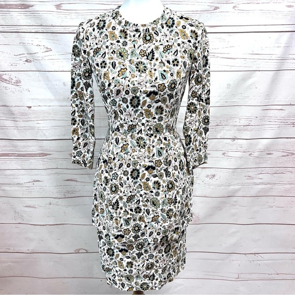 A.L.C. Silk Floral Paisley Tordi Long Sleeve Peplum Pocket Dress - Picture 1 of 11